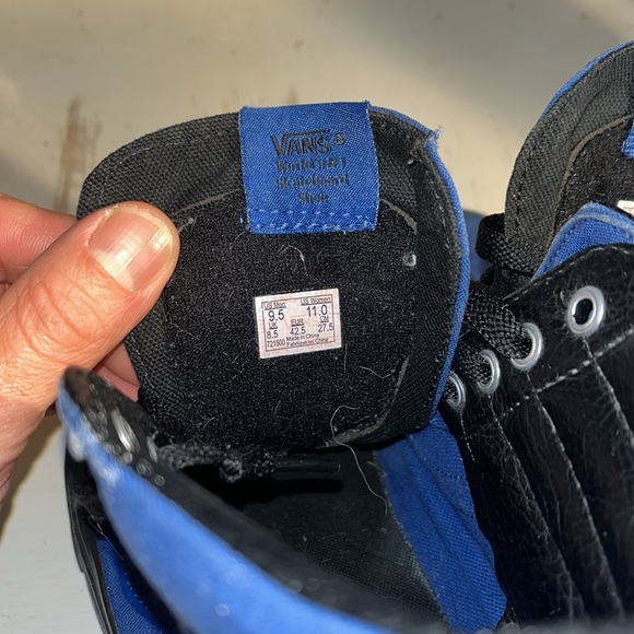 VANS SK8-Hi REISSUE CANVAS BLUE & BLACK/LGHTGM MEN’s 9.5 - Picture 3 of 7